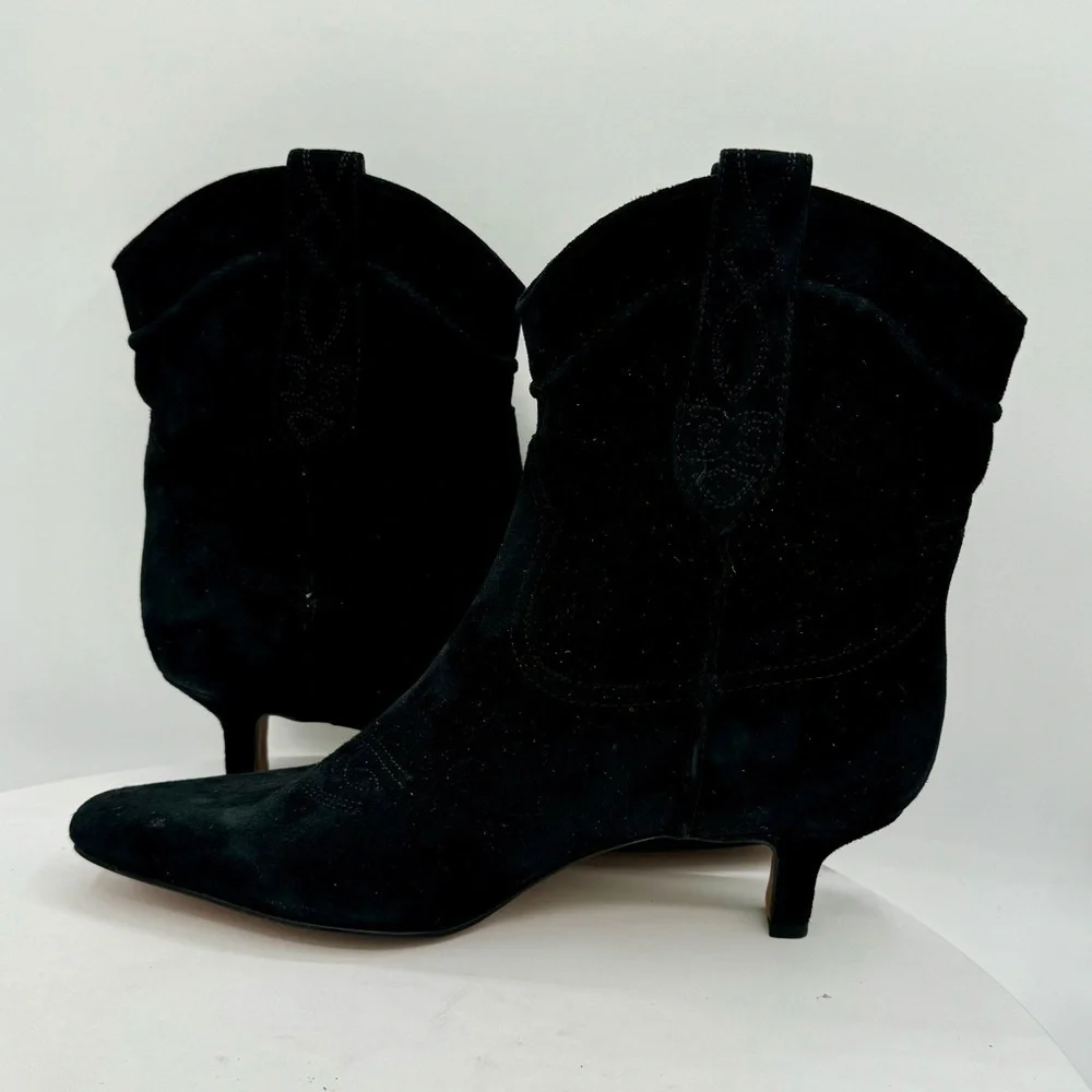 Sam Edelman Taryn Western Womens Ankle‎ Bootie Size 8 Color Black NEW